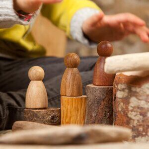 NWT Grapat  Wooden Toys 3 Different Woods Nins - Beech, Oak and Sapele